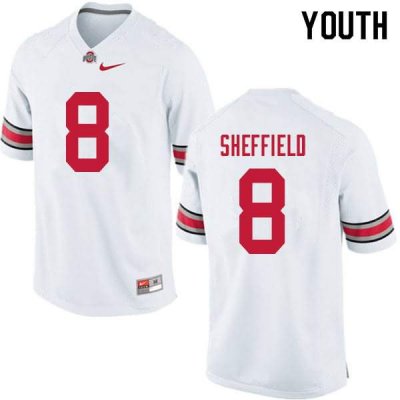 Youth Ohio State Buckeyes #8 Kendall Sheffield White Nike NCAA College Football Jersey December WYE4344EG